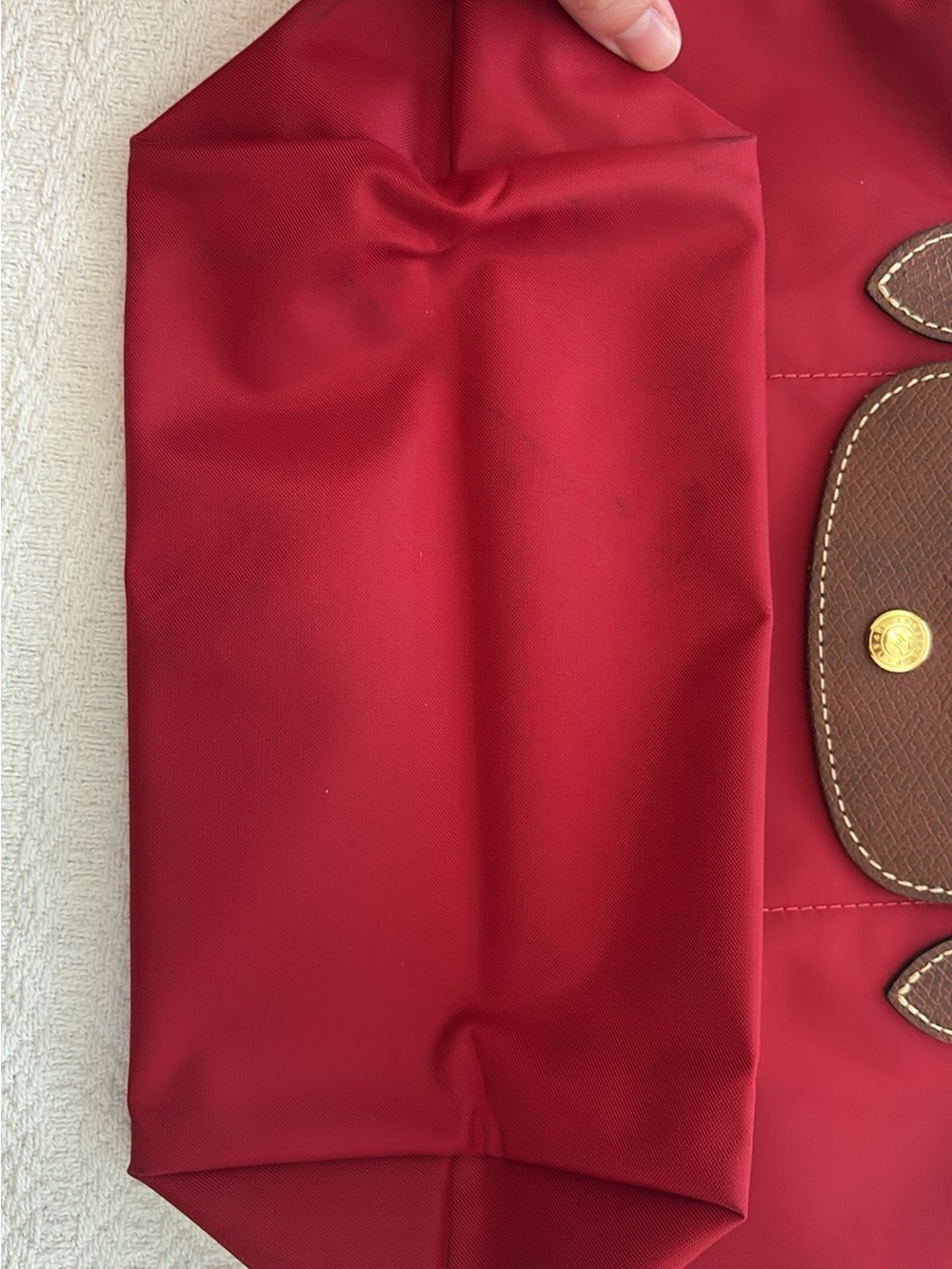 Authentic Longchamp Women's Red and Burgundy Bag - Picture 8 of 11